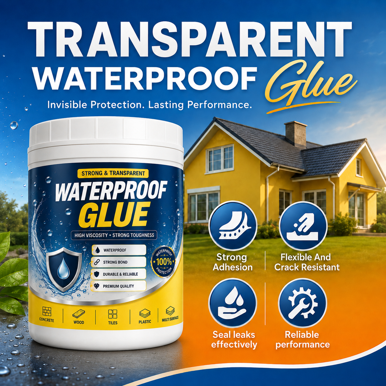 Transparent Waterproof Glue – Quick Leak Repair Solution