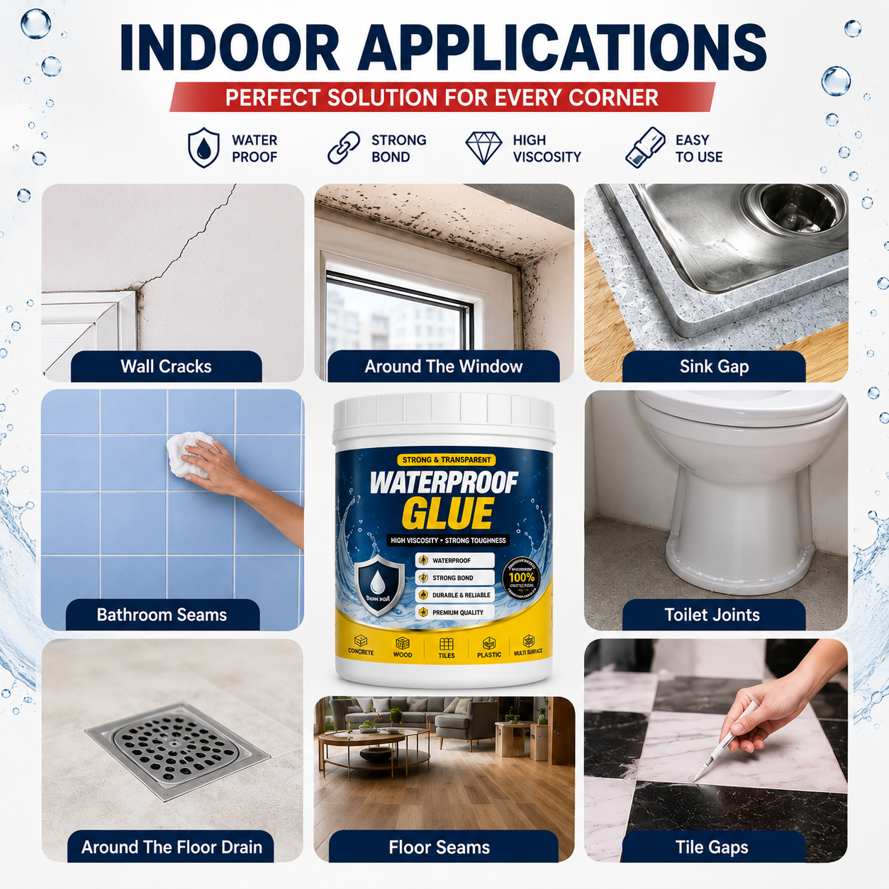 Transparent Waterproof Glue – Quick Leak Repair Solution