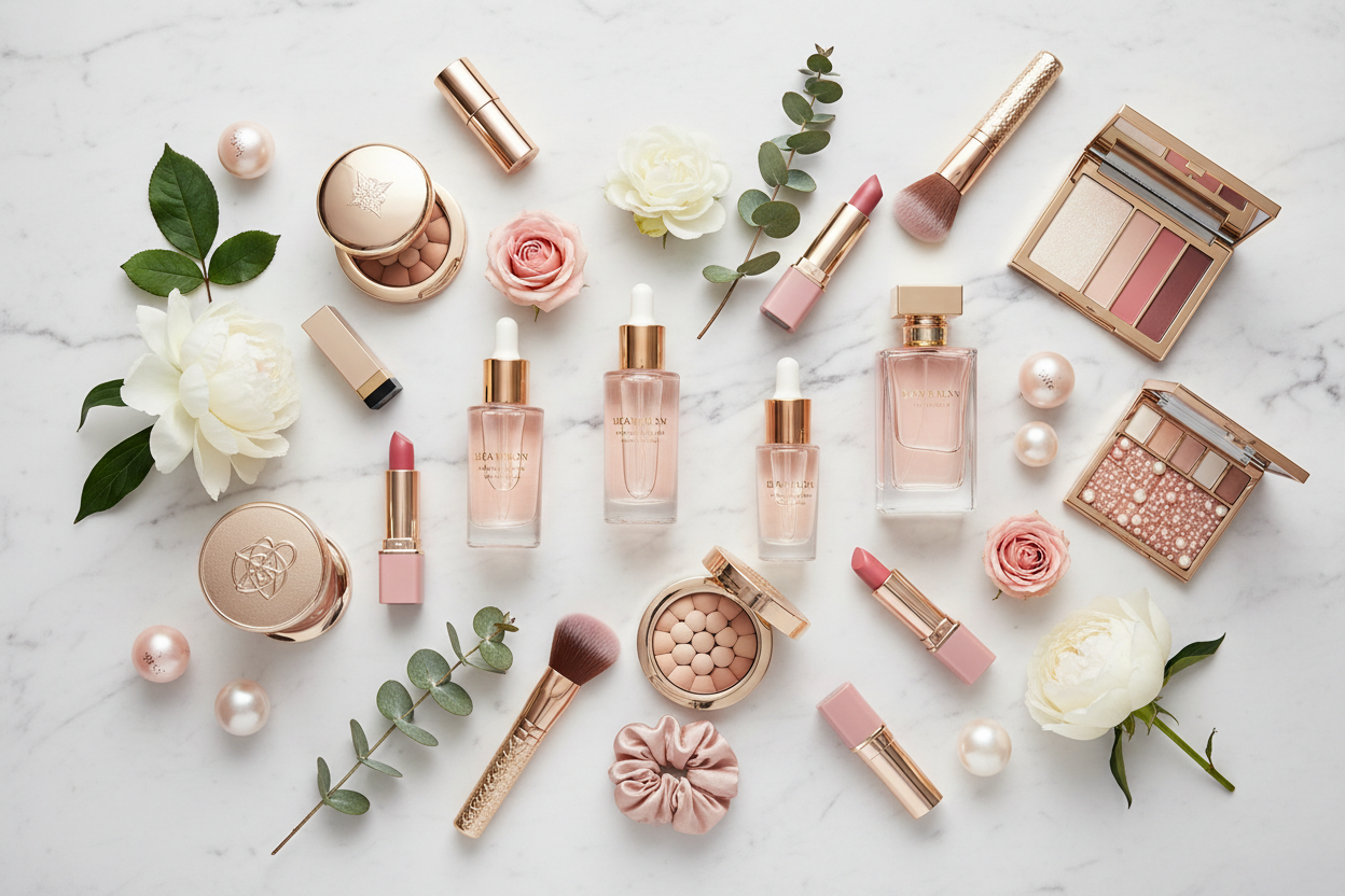 Beauty and Personal Care Products Including Makeup and Skincare Essentials